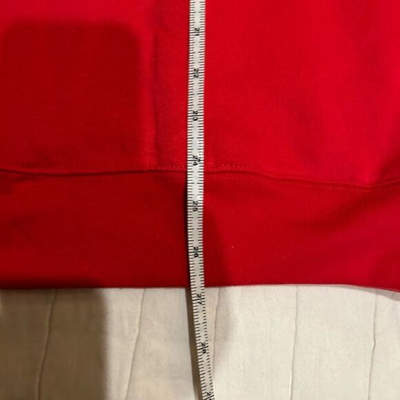 Blair Large Cotton poly blend red zip up vest embroidered sweatshirt gold down c - Picture 7 of 9